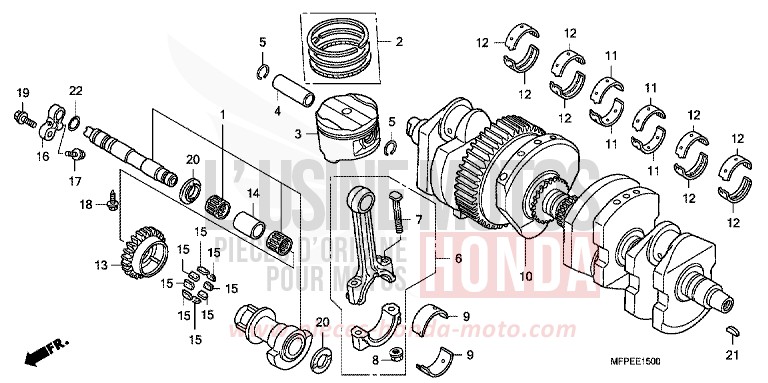 KURBELWELLE/KOLBEN von CB1300 Super Bold'or ABS GRAPHITE BLACK (NHB01EB) von 2010
